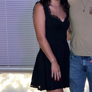 Windsor Black Lace Corset Trim Dress